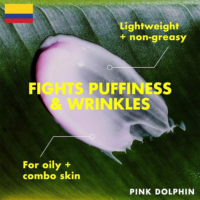 Pink Dolphin Caffeine Eye Cream – Anti-Aging Eye Treatment for Dark Circles, Puffiness & Fine Lines – Hydrating Formula with Caffeine & Hyaluronic Acid Skincare - 0.5 fl oz