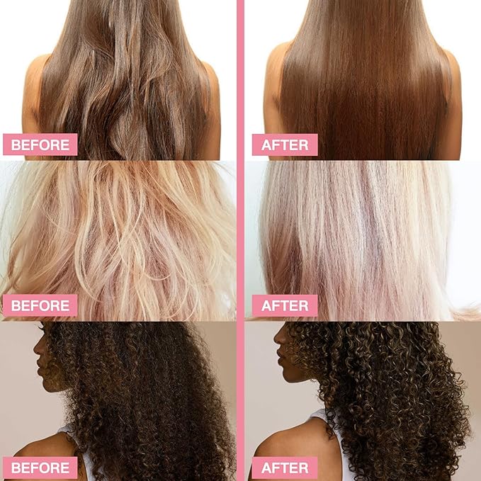 Keratin Protein Hair Serum Keratin Styling & Moisturizing Oil - Anti Frizz Control Nourishes & Repair Keratin Serum Oil for Dry Damaged Hair Heat Protectant Serum for Shine Prevent Hair Burns (Rose)