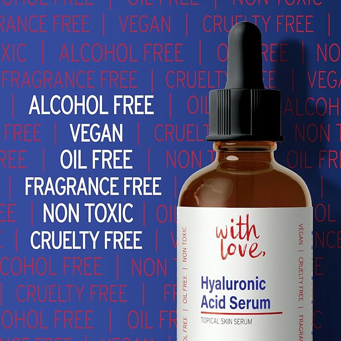 2 oz Hyaluronic Acid Serum for Face - Hydrating Hyaluronic Acid Serums - Anti-Aging Pure Hyaluronic Acid for Face 2oz Bottle - Moisturizing Hyaluronic Acid Facial Serum for AM/PM Skincare Routine
