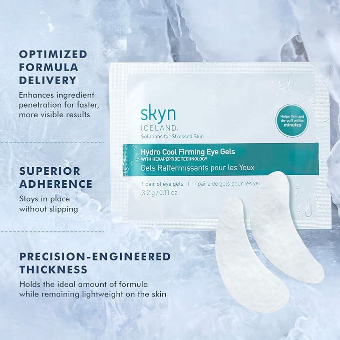 skyn ICELAND Hydro Cool Firming Under Eye Patches. Eye Gel Mask to Firm And Reduce Wrinkles, Fine Lines, Dark Circles, Puffy Eyes & Bags, 12 Pairs