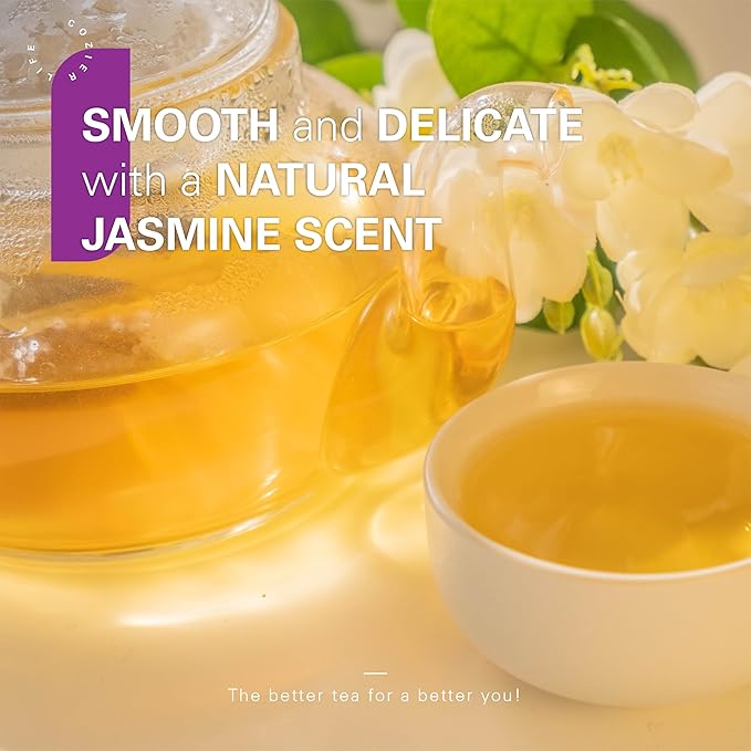 WT WEETEE Organic Jasmine Green Tea Bags, Organic Jasmine Scented Green Tea 100 Count, Refreshing & Relaxing, Coffee Alternative, No Artificial Flavors