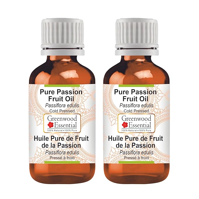 Pure Passion Fruit Oil (Passiflora edulis) Cold Pressed (Pack of Two) 100ml X 2 (6.76 oz)