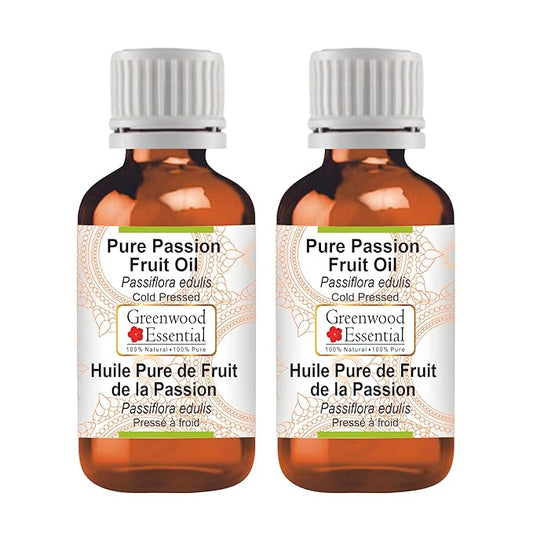 Pure Passion Fruit Oil (Passiflora edulis) Cold Pressed (Pack of Two) 100ml X 2 (6.76 oz)
