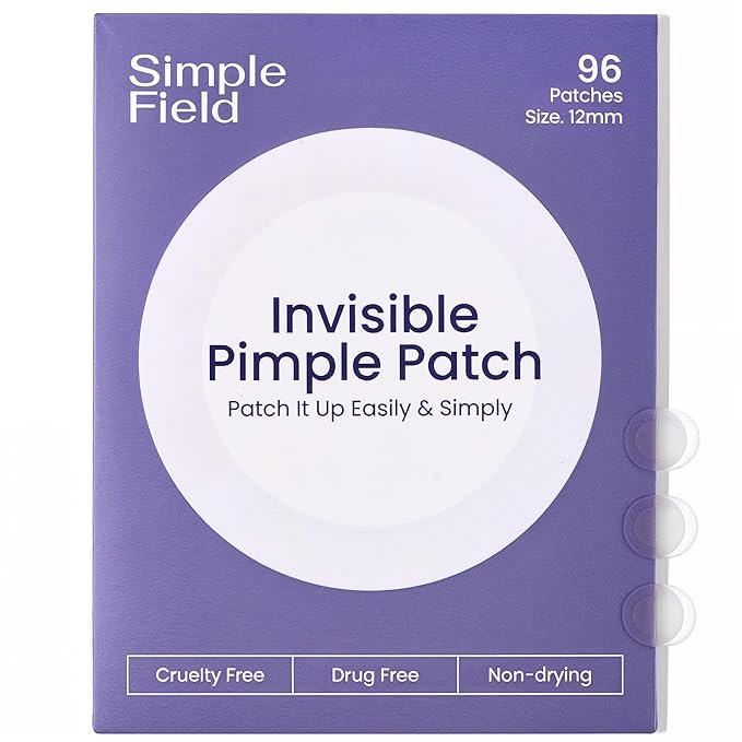 Pimple Patches for Face (96 Count). Invisible Hydrocolloid Acne Patch for Blemishes, Zits, and Breakouts. Easy-to-Use Spot Cover for Day & Night, Medium Size (12mm)
