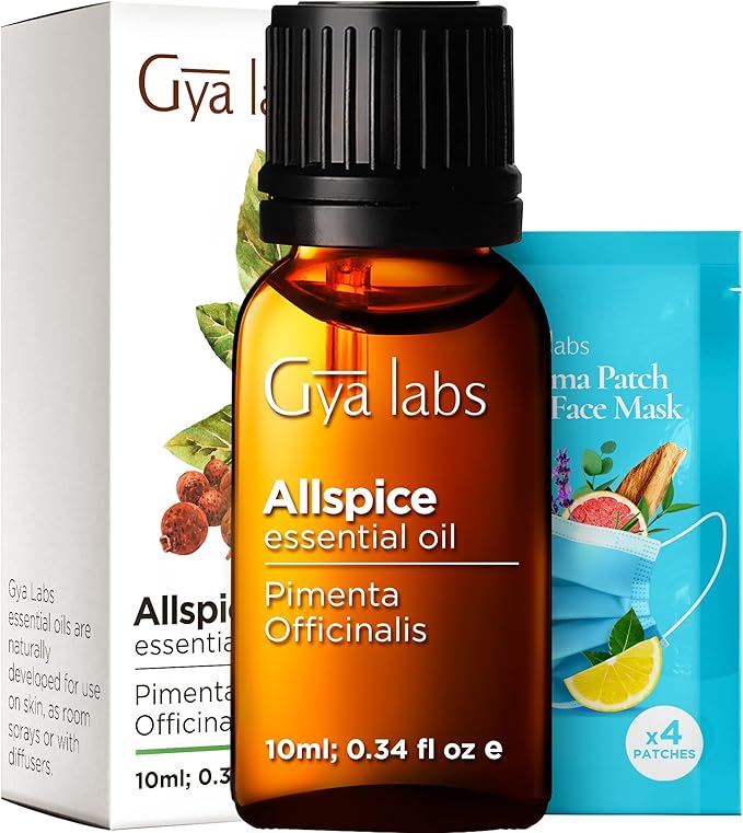 Gya Labs Allspice Essential Oil for Diffuser & Skin - 0.34 Fl Oz - 100% Pure Natural Allspice Oil for Skin, Candle Making & Homemade Items - Sweet Spicy Scents