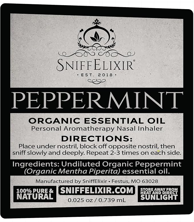 Peppermint Inhaler Nasal Stick - Aromatherapy Nasal Inhaler, Portable Nose Inhaler Stick, Non Drowsy Motion Sickness Stick with Peppermint Essential Oil, Aromatherapy Inhaler Stick, Aroma Inhaler