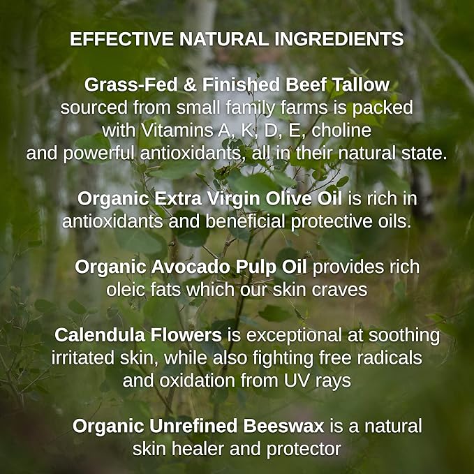 Tallow & Calendula Face & Body Balm - Paleo & Primal Tallow Moisturizer - 100% Grass Fed Tallow, Avocado & Olive Oils With Calendula Flowers - Rich in Vitamin A, K, D & E - All-Purpose Tallow Skin Care - 6 Oz (Organic Geranium Rose + Lavender, 6)