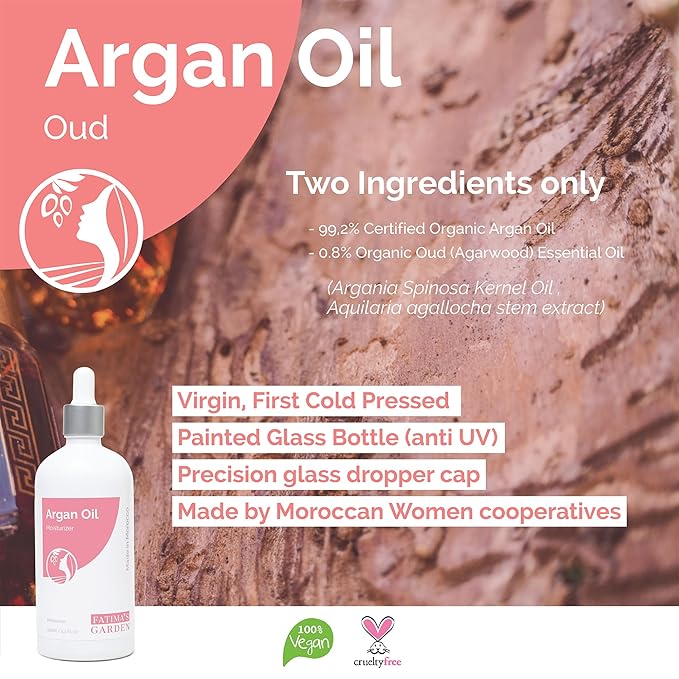 Fatima's Garden Argan & Oud Oil - Luxurious Skin Moisturizer, 30ml