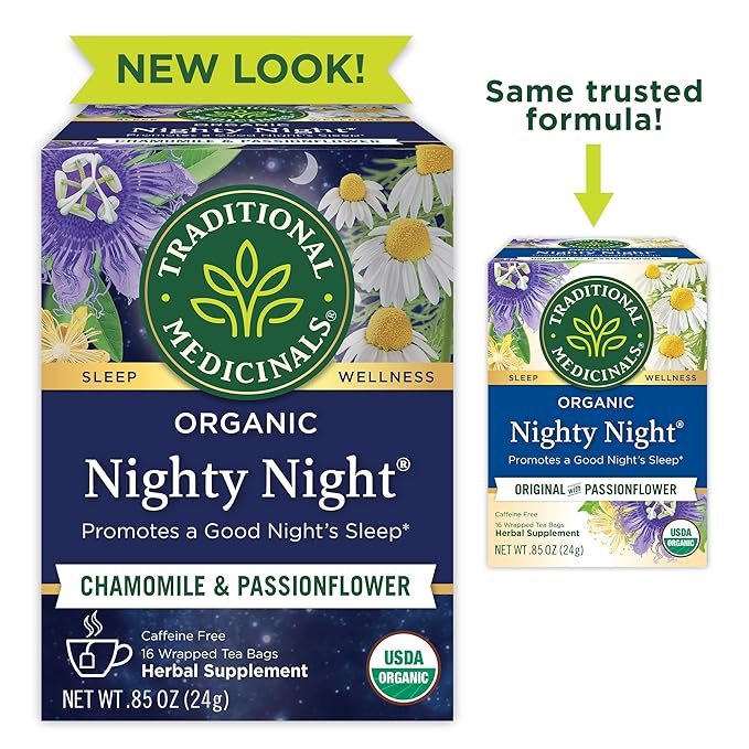 Traditional Medicinals Organic Nighty Night Tea, 16 Tea Bags (Pack of 1)