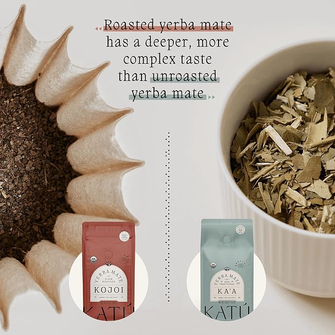 Katú Kojoi Premium Organic Yerba Mate Tea, Slow Roasted, Unsmoked, Air Dried, Loose-Leaf, Aged, Natural Energy, 16 oz (454g)
