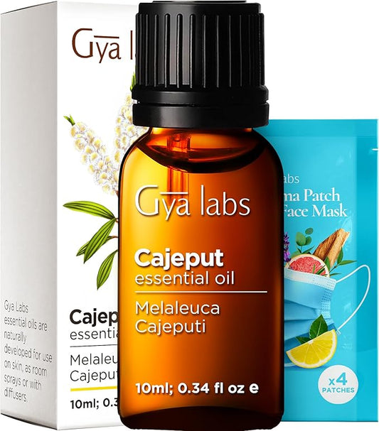 Gya Labs Cajeput Essential Oil for Diffuser - 0.34 Fl Oz - 100% Pure Natural Cajeput Oil for Skin, Aromatherapy, Candle Making - Fresh Herbaceous Scent