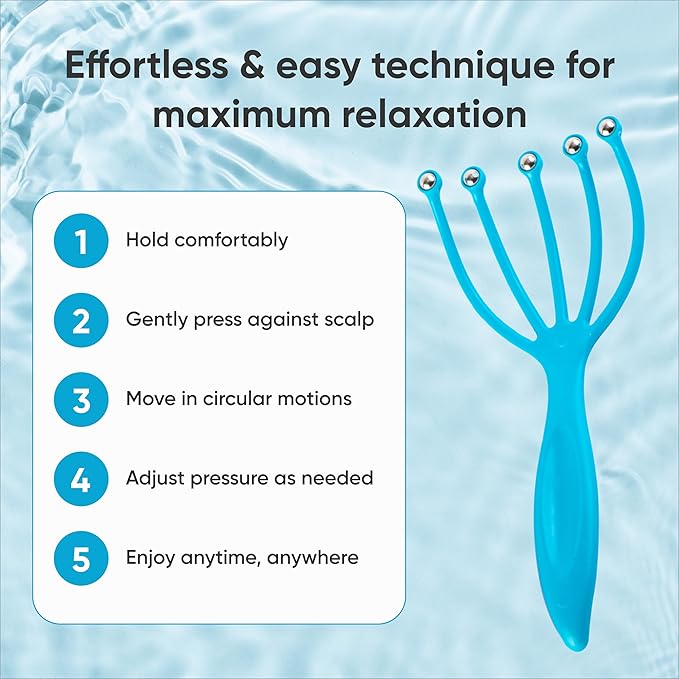 Head Massager - Portable Head Scratcher Massager Whisk - Manual Scalp Massagers for Deep Relaxation from Stress - Tickler Scalp Scratcher for Office, Home SPA