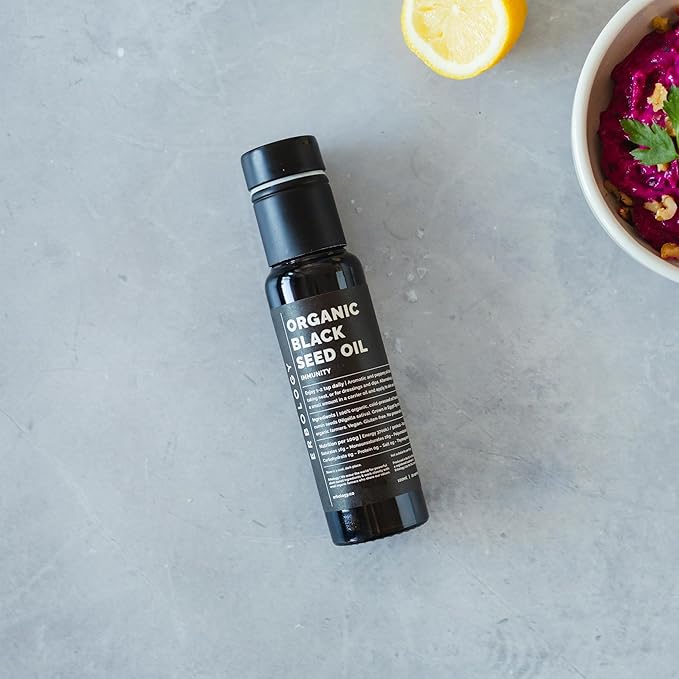 Erbology Organic Black Seed Oil 3.4 fl oz - Nigella Sativa - Cold-Pressed - Over 2.5% Thymoquinone - Supports Digestive Health and Immunity - Non-GMO - No Additives or Preservatives