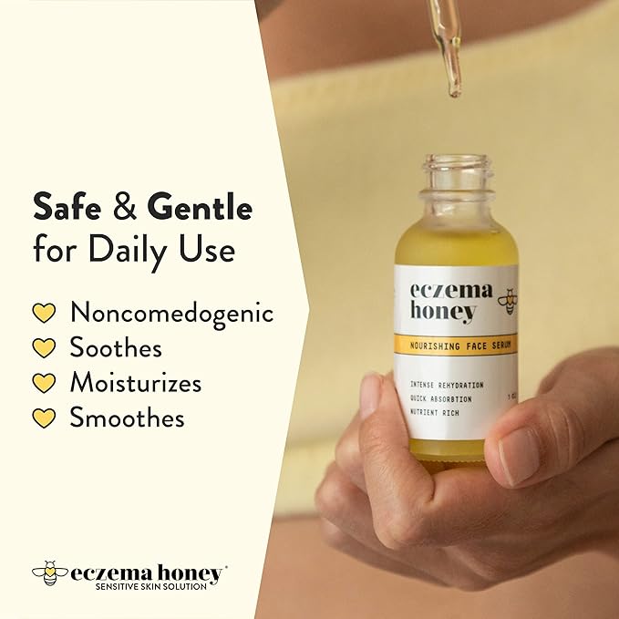 ECZEMA HONEY Multi Peptide Eye Cream & Nourishing Face Serum - Bundle for Sensitive & Dry Skin - Cruelty Free