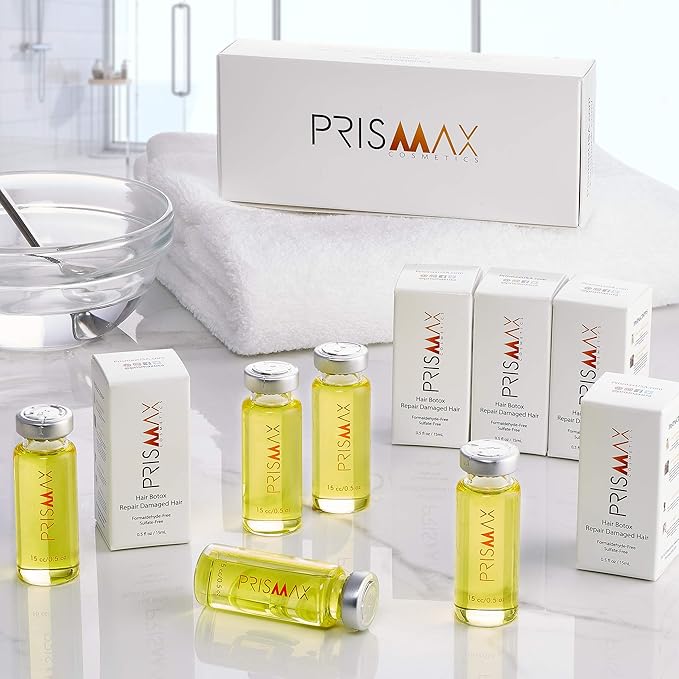 Prismax Nutritivo Deep-Conditioning Hair Treatment - Rejuvenate dry/damaged hair, improve manageability, reduce frizz/porosity with vitamin b6 and b5 panthenol - Formaldehyde-free - 5 Treatments