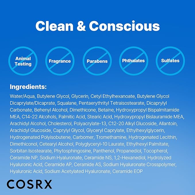 COSRX Ceramide Skin Barrier Moisturizer for Face with 7 Ceramides, Hyaluronic Acid & Panthenol for All Skin Types, 2.7 fl.oz, Korean Skin Care