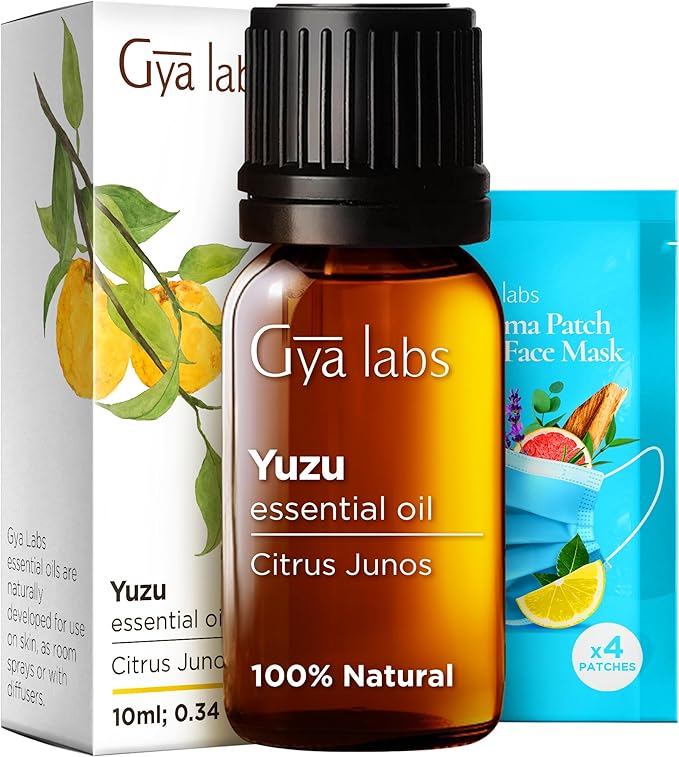 Gya Labs Yuzu Essential Oil for Diffuser - 0.34 Fl Oz - 100% Pure Natural Yuzu Oil for Skin, Hair, Aromatherapy, Candles Making & Bath Bombs Perfumes