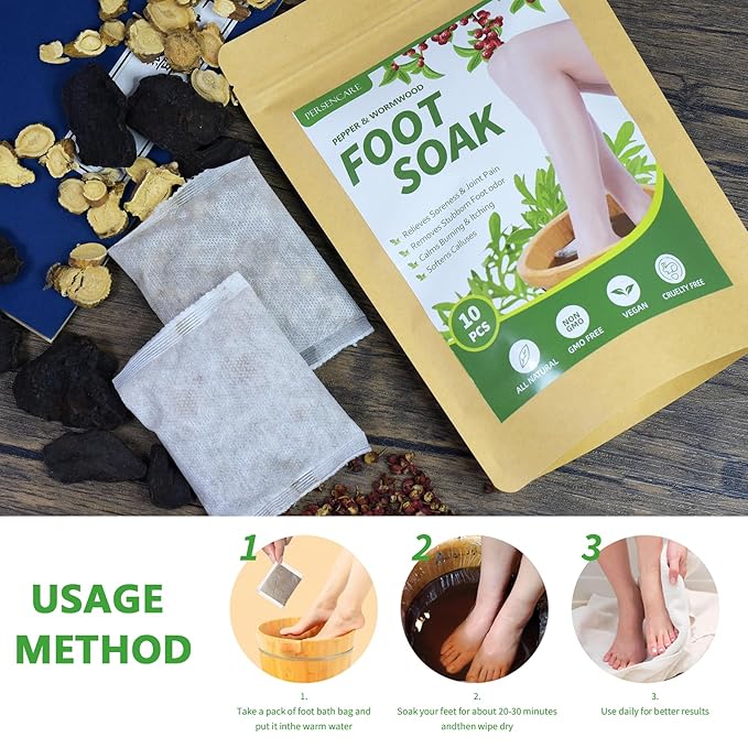 Chinese Herbal Mugwort Herb Foot Soak, Chicken Blood Vine Wormwood Athletes Footbath Relax Bath Spa massager, Sweating Feet Wash At Home Pedicure Kit, Feet Odor smelly Eliminator For Men/Women Footspa