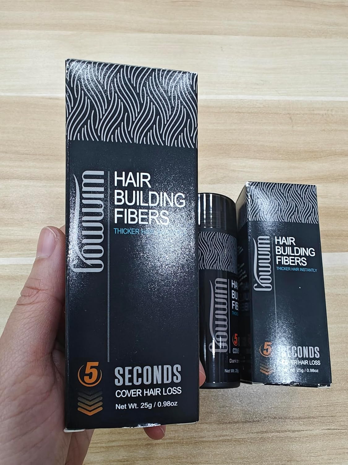 Gowwim Hair Fibers for Thinning Hair Building Fibers Instantly Cover Sparse Areas-Bald Spots Cover Up (black4, 0.88 Ounce (Pack of 1))