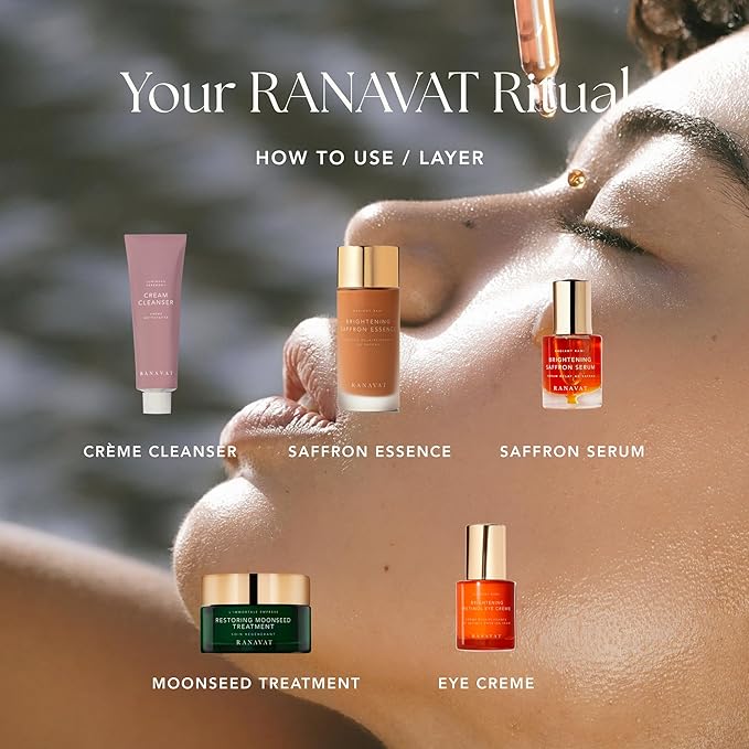 RANAVAT Brightening Saffron Face Serum & Facial Essence - Discoloration Correcting Serum & Hydrating Milk Toner for Dark Spots and Hyperpigmentation - Vitamin C Alternative for a Healthy Glow (2 Pc)