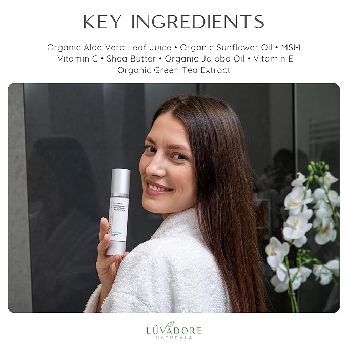 Vitamin C Skin Care Facial Lotion – Antioxidant Cream for Face – Deeply Hydrating Brightening Cream for Dark Spots, Uneven Skin Tone – Anti-Aging and Rejuvenating Formula