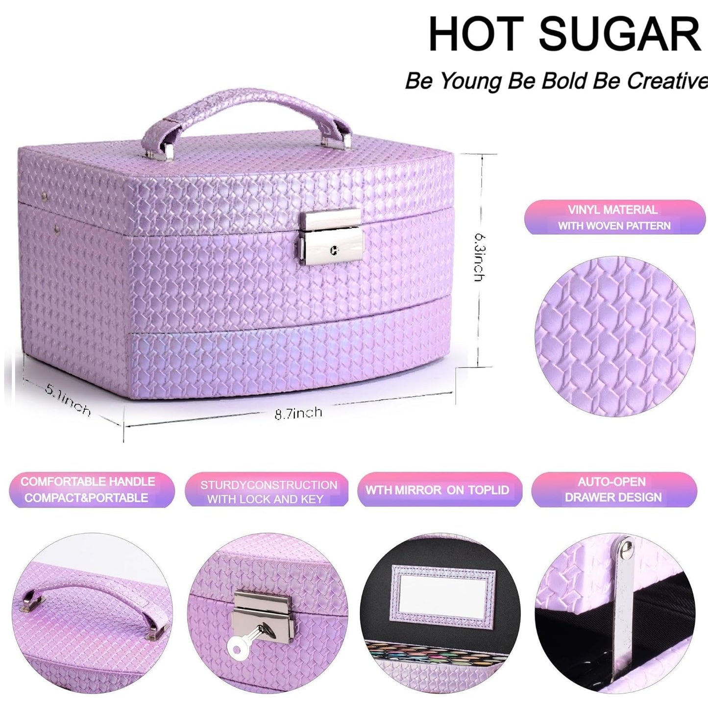 Hot Sugar Girls Makeup Kit for Birthday Gift, All in One Beginner Makeup Kit for Women Full Kit, Christmas Makeup Set for Teens 10 12 13 16 Includes Real Cosmetics and Makeup Tools (Purple)