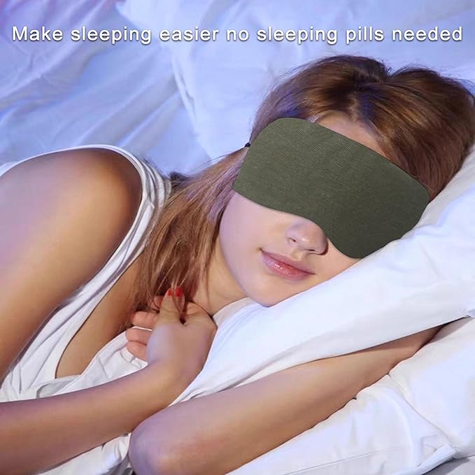 Pure Linen Eye Mask, 100% Linen Eye Mask for Girls,Travel Breathable Sleep Mask,Adjustable Strap, Hypoallergenic, Cooling with Travel Bag Gift Package(Navy)
