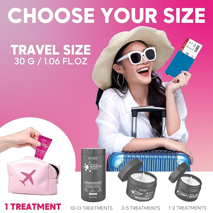 HAIR MASK FOR DAMAGED HAIR BRAZILIAN BONDOX TREATMENT 1.06 oz Thermal Activated Mask for Dry Frizzy Hair | Formaldehyde Free | Results for up to 1-3 months | prunus oil | seaweed collagen