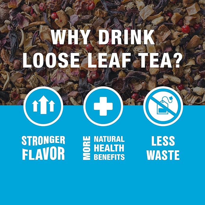 Tiesta Tea - Ginger Sweet Peach, Spicy Peach Herbal Tea, Tranquility Blend | Loose Leaf | Non-Caffeinated Hibiscus & Cane Sugar | Brews Up to 200 Cups | 16oz Bulk Pouch