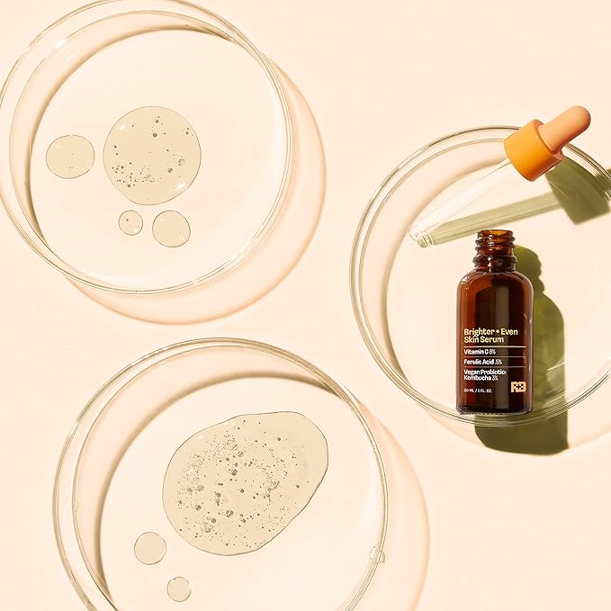 Skin Serum for Brighter and Even Skin with Vitamin C, Ferulic Acid & Vegan Probiotic Kombucha 1 oz. - Vitamin C Serum for Face & Even Skin Tone Serum
