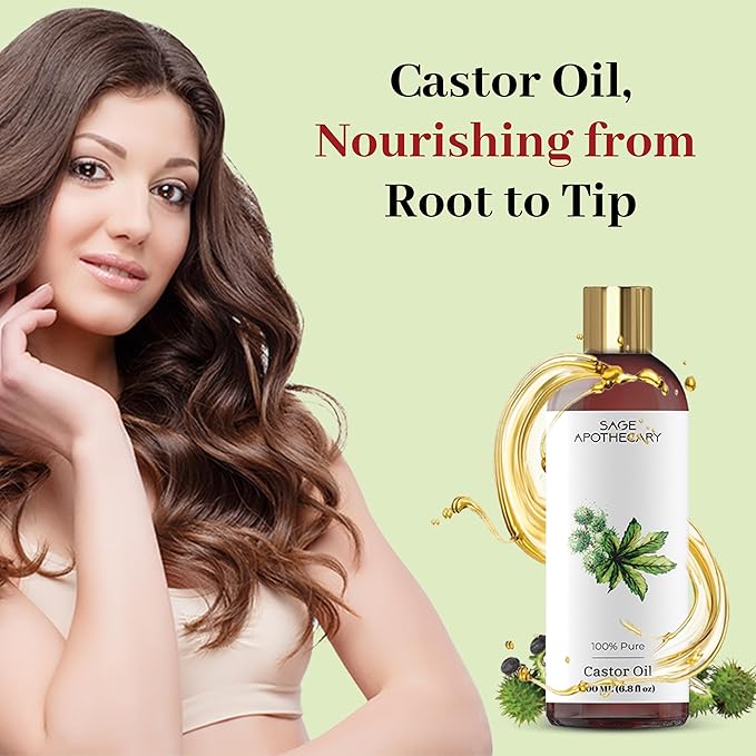 Castor Oil | 100% Pure and Natural | Nourishing Blend for Hair, Eyebrows, and Eyelashes - Promotes Scalp Health and Natural Beauty - 200 ml