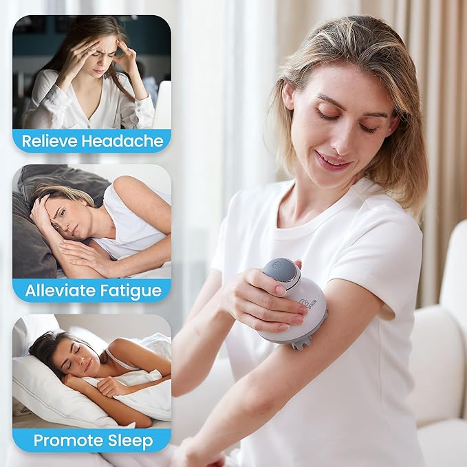 COMFIER Cordless Scalp Massager Hair Growth,Electric Head Massager Scalp Stress Relax with 8 Massage Claws,Waterproof Hair Massager Scalp,Cat Massager,Gifts for Him Her