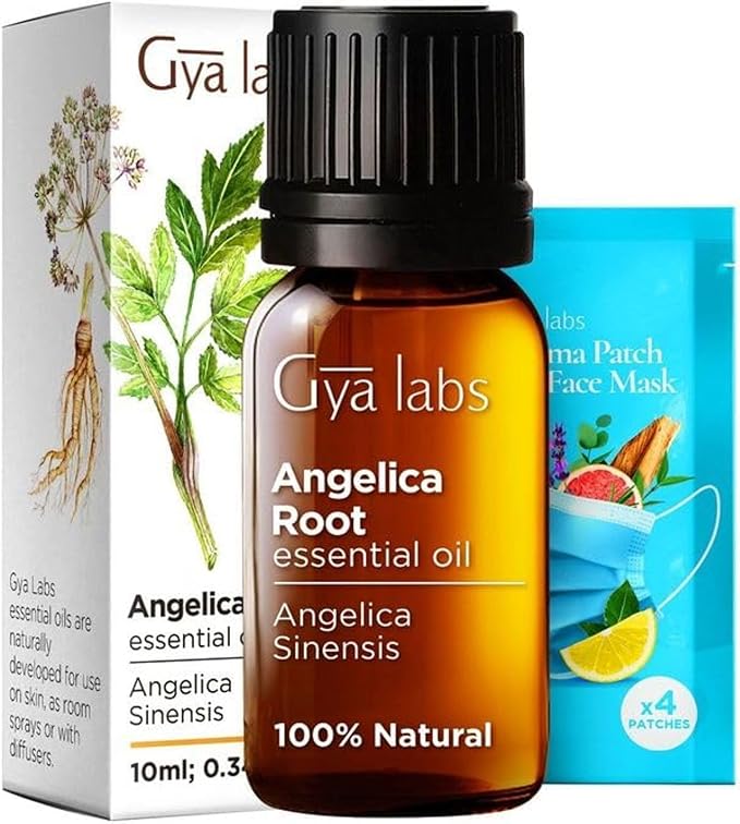 Gya Labs Angelica Root Essential Oil for Diffuser - 0.34 Fl Oz - 100% Pure Natural Angelica Oil for Skin, Hair, DIY Candle Making & Massage- Earthy & Herbaceous Scent