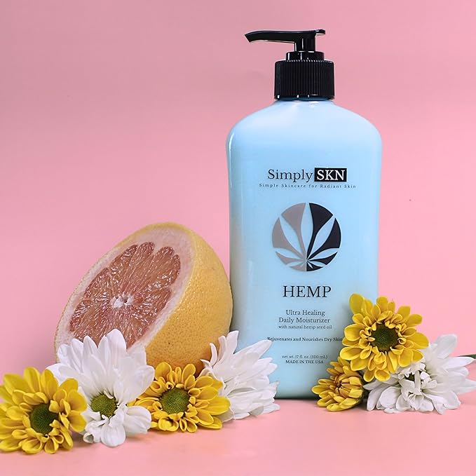 Ultra Healing, Daily Moisturizing Hemp Body Lotion with Natural Hemp Seed Oil, Shea Butter and Jojoba Oil, Floral and Citrus Scent, 17 fl. oz, Made in USA