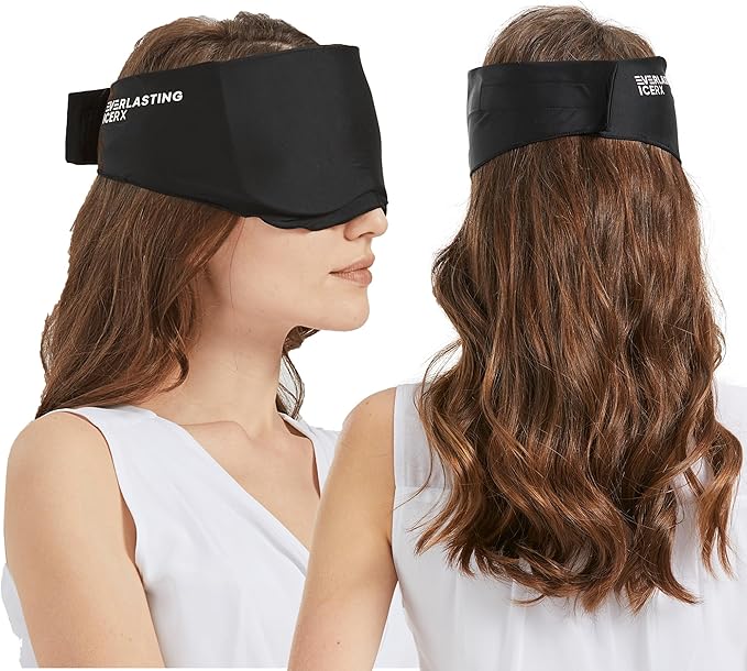 Everlasting Ice RX Cooling Eye Mask for Puffiness - Gel Eye Mask Reusable - Eye Ice Pack for Migraines, Sinus Pain, Sore Eyes & Face Ice Pack Therapy - with Adjustable Strap