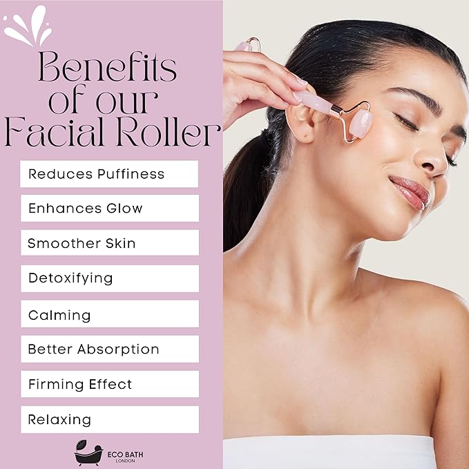 Jade Face Roller - Rose Quartz