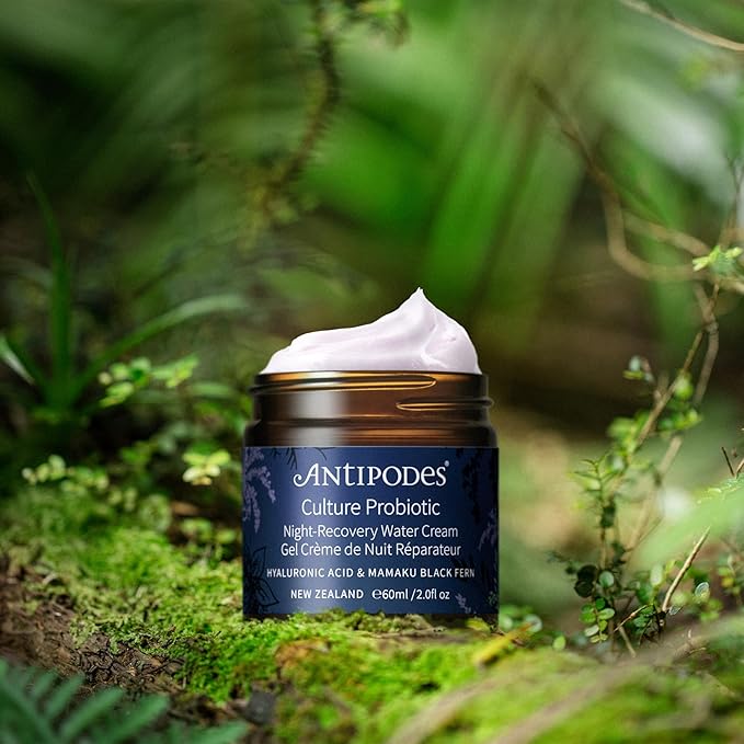 ANTIPODES Culture Probiotic Night Recovery Water Cream ? Facial Moisturizer with Hyaluronic Acid & Probiotics for Calm, Clear, Hydrated Skin ? Dry Skin & Stressed Skin ? 60ml, 2 fl. oz