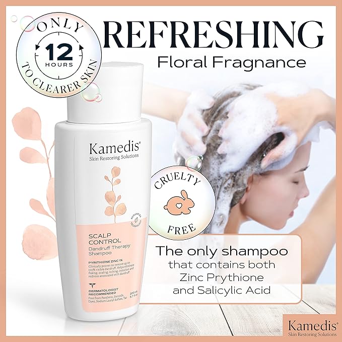 KAMEDIS Anti-Dandruff Therapy Shampoo & Botanical Moisturizer Over-Night Scalp Lotion - Medicated Head Treatment For Dry, Itchy, Flaky, Seborrheic Dermatitis and Sensitive Scalp. Parabens Free. (2pk)