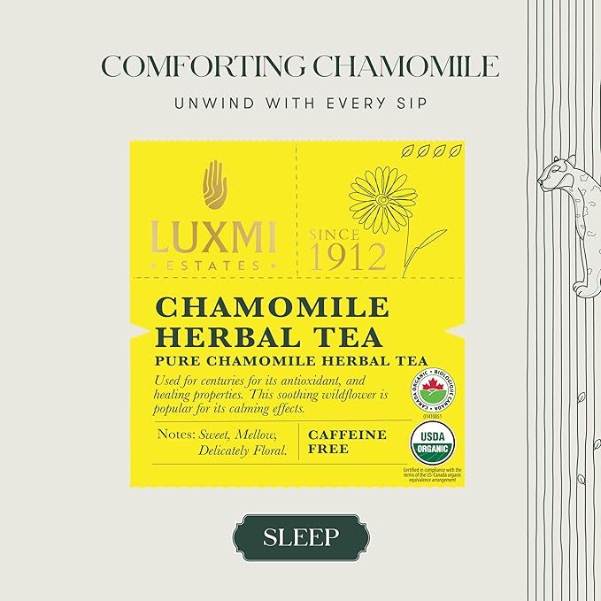 Luxmi Estates Chamomile Herbal Tea 100g Loose Tea | Herbal Tea | Caffeine-Free | Single Ingredient | 50 Cups Bulk Pack