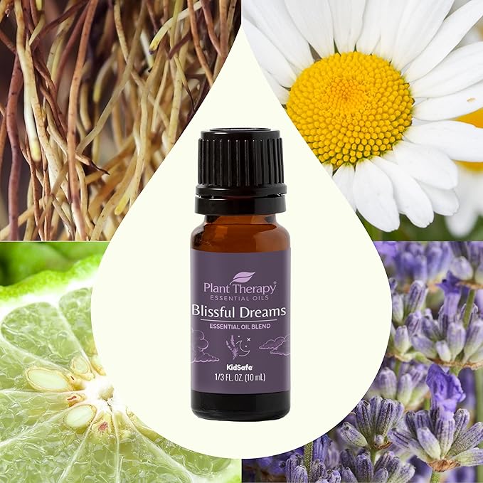 Plant Therapy Blissful Dreams Essential Oil Blend, For Relaxation While Supporting Quality Rest, Grounding and Soothing, Lovely Bedtime Aroma, 10 mL (1/3 oz) 100% Pure, Undiluted, Natural Aromatherapy