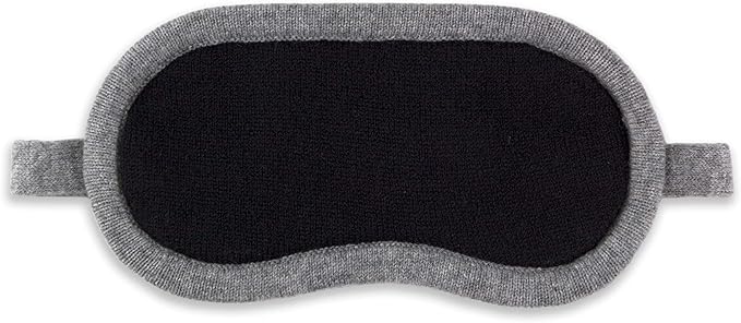 Jet&Bo 100% Pure Cashmere Eye Mask Black & Gray in Gift Box