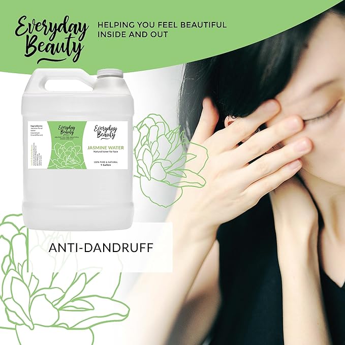 Jasmine Water Facial Toner - Bulk 1 Gallon - All Natural Hydrating Spray Mist for Face and Hair - 100% All Natural Jasmine Water Hydrosol