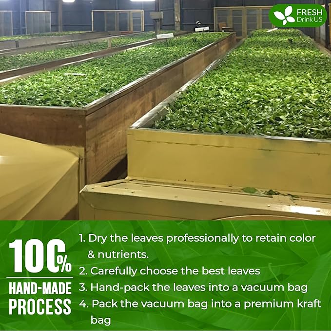 FreshDrinkUS, Premium 50+ Banaba Dried Leaves, 100% Natural & Pure from Whole Banaba Leaves, Banaba Leaf Tea, No Additives, No Caffeine, Vegan