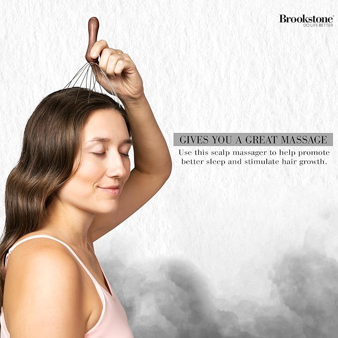 Brookstone Scalp Massager, Head Scratcher Massager Whisk, Relieve Tension and Stress in Your Head and Scalp
