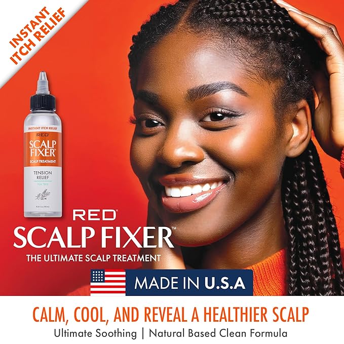 Red by Kiss Scalp Fixer Dry & Itchy Scalp Treatment Instant Cooling Sooth, Hydration & Buildup Control, Detoxify & Balance Healthy Hair (4 fl.oz, Apple Cider Vinegar(Anti Build-Up))