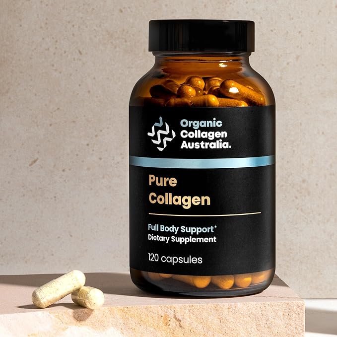 Organic Collagen Australia Pure Hydrolyzed Collagen Capsules – Bioavailable for Skin Elasticity, Hair Health, and Joint Support – Grass-Fed, Pasture-Raised, Paleo & Keto Friendly (120 Caps)