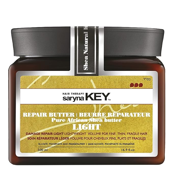 Saryna Key Light Treatment Butter Mask - African Shea Butter for Dry Hair Treatment - Rejuvenating Butter Moisturizer with Natural Keratin and Vitamins A, E, F (500ml/16.9oz)