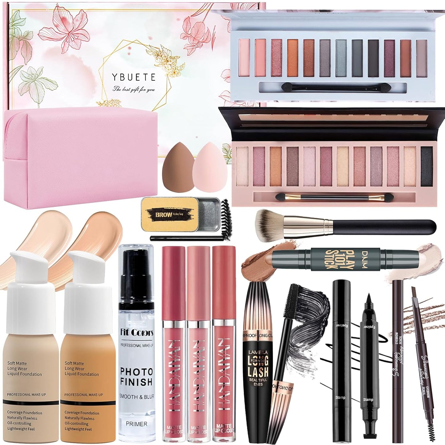 Makeup Set, Makeup Set Kit for Women Girls Teen Full Kit, Multipurpose Makeup Set, Professional & Beginner Makeup Kit Include Foundation, Face Primer, Eyeshadow Palette, Cosmetic Bag