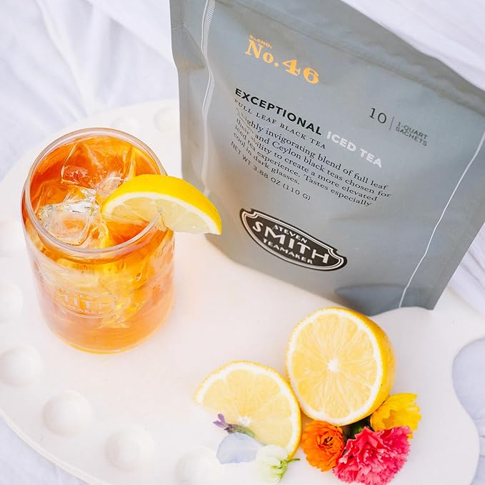 Smith Teamaker Exceptional Iced Tea No. 46, Refreshing, Caffeinated, Sustainably Grown, Full Leaf Black Iced Tea, 10 Count, 1 Quart Sachets