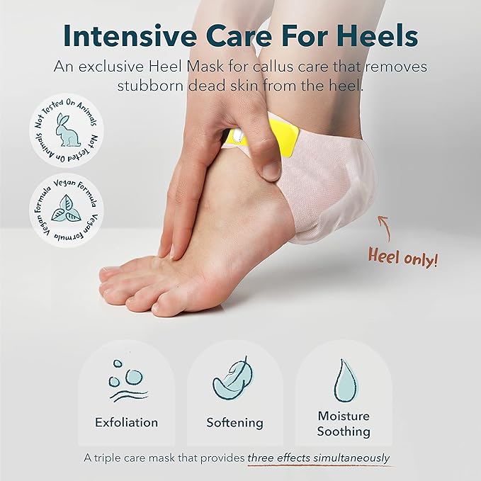 Purederm Exfoliating Heel Mask (1 Pair) – Heel Peeling Masks Gently Remove calluses from Your Heel